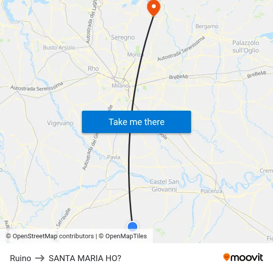 Ruino to Santa Maria Ho? map