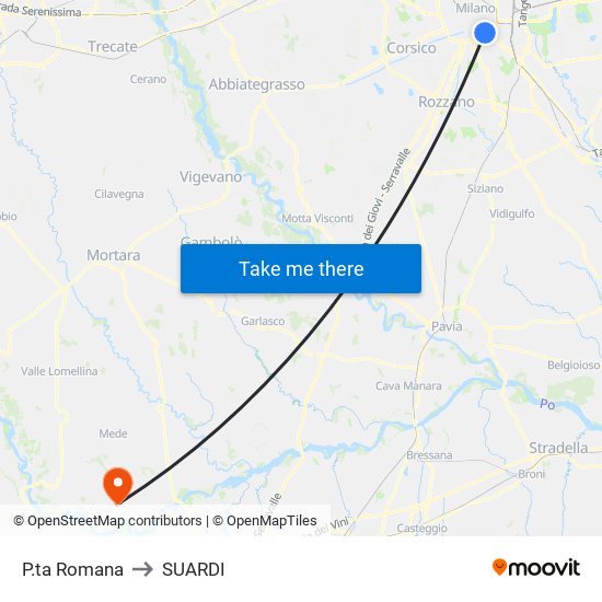 P.ta Romana to SUARDI map