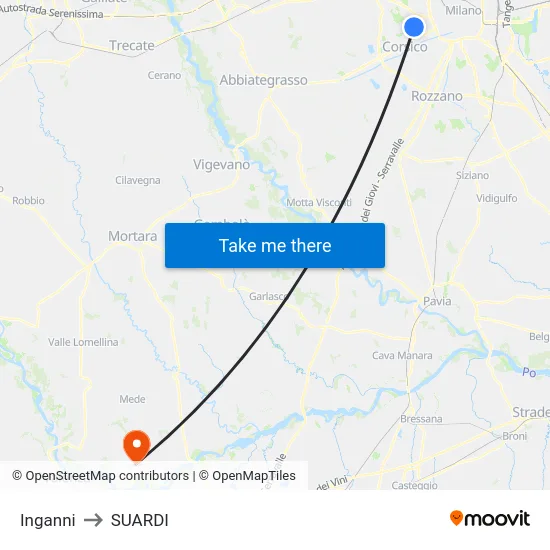 Inganni to Suardi map