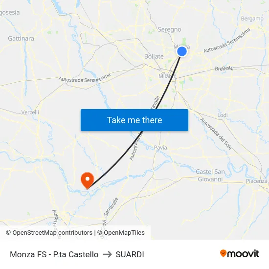 Monza FS - P.ta Castello to SUARDI map