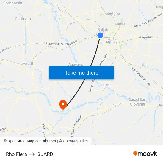 Rho Fiera to SUARDI map