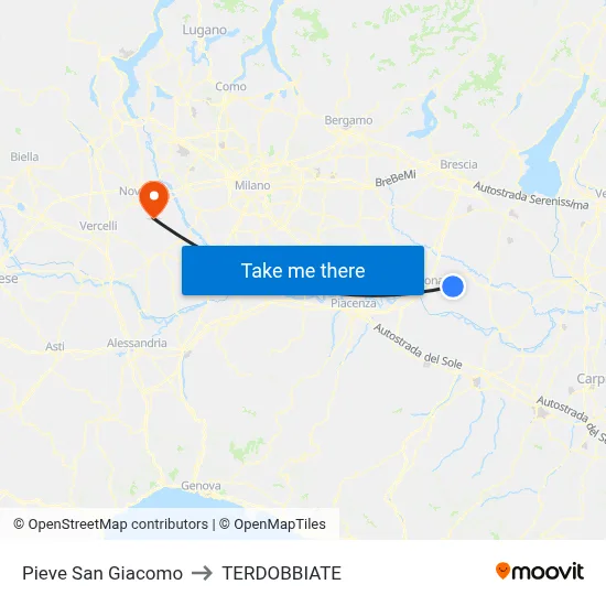 Pieve San Giacomo to TERDOBBIATE map