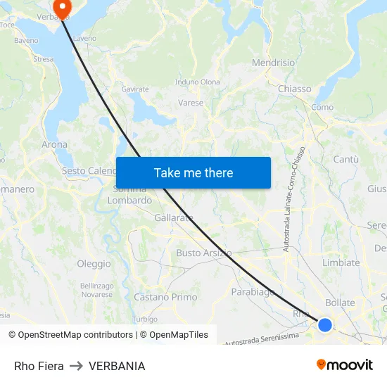 Rho Fiera to VERBANIA map
