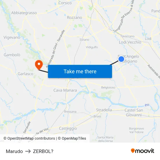Marudo to Zerbol map