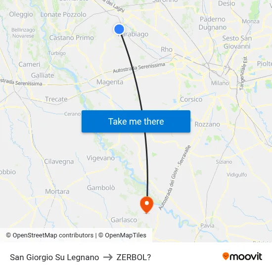 San Giorgio Su Legnano to Zerbol map