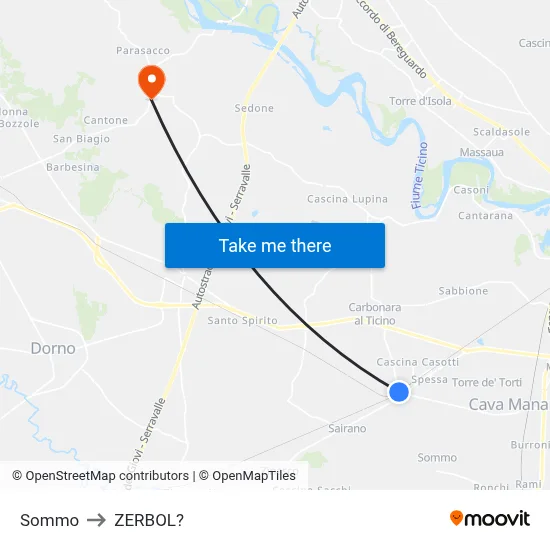 Sommo to Zerbol map