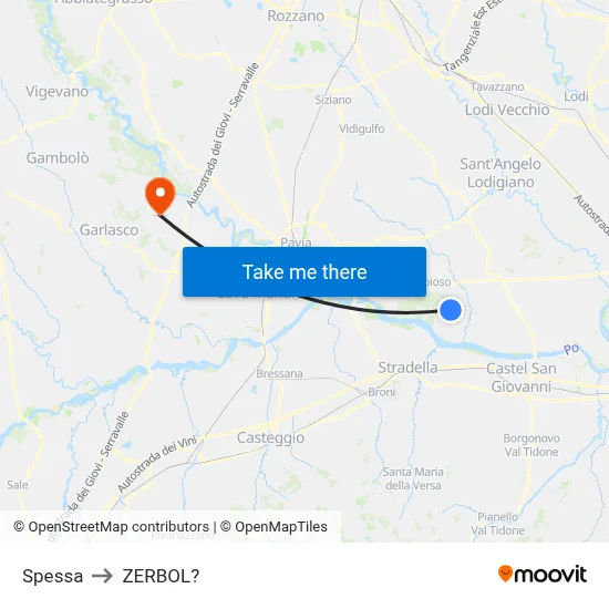 Spessa to Zerbol map