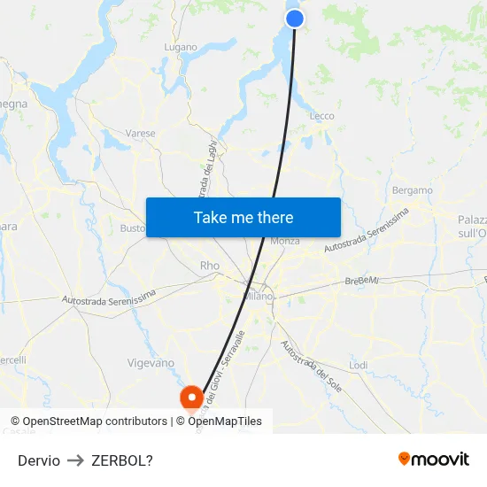 Dervio to Zerbol map