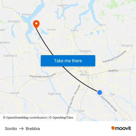 Sordio to Brebbia map