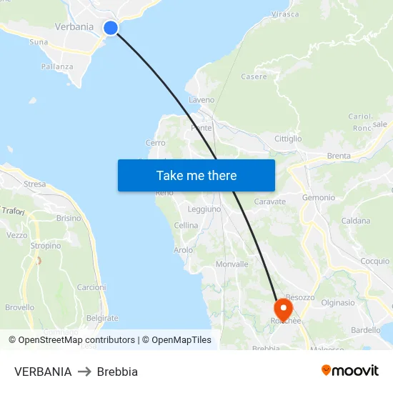 VERBANIA to Brebbia map