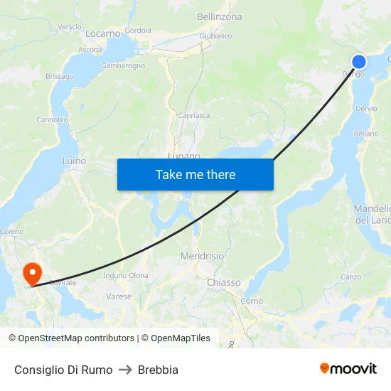 Consiglio Di Rumo to Brebbia map