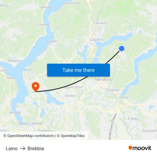 Laino to Brebbia map