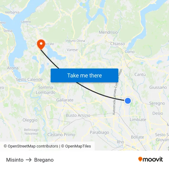 Misinto to Bregano map