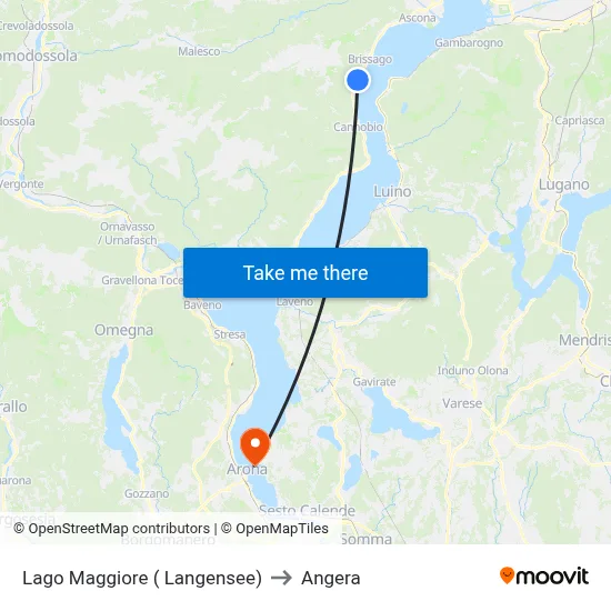 Lago Maggiore ( Langensee) to Angera map