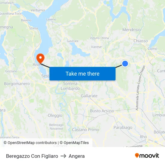 Beregazzo Con Figliaro to Angera map