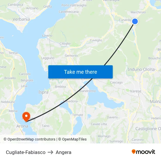 Cugliate-Fabiasco to Angera map