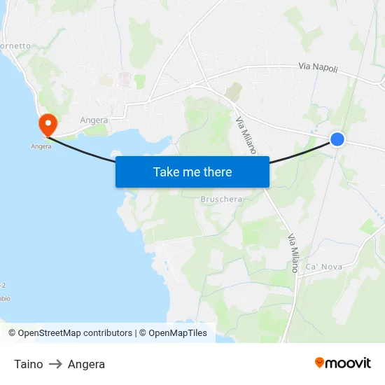 Taino to Angera map