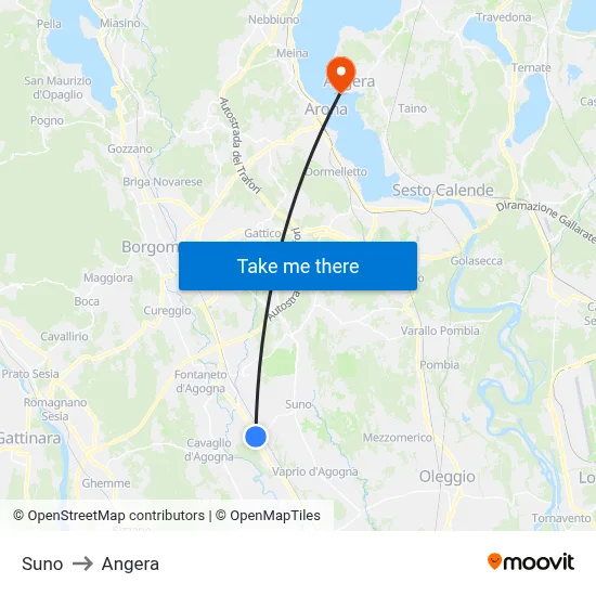 Suno to Angera map