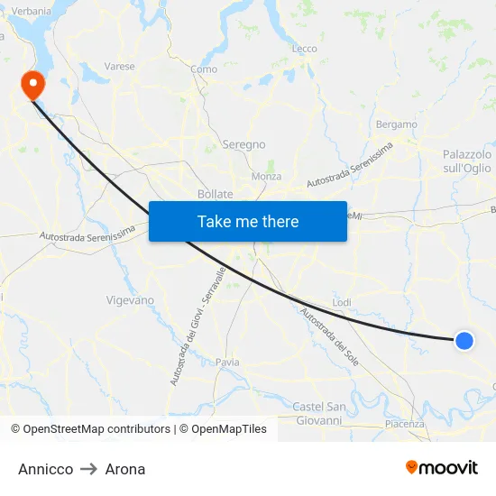 Annicco to Arona map