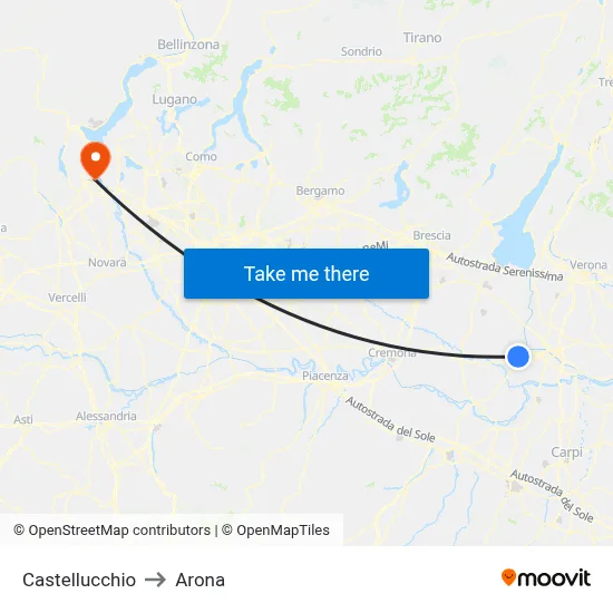 Castellucchio to Arona map