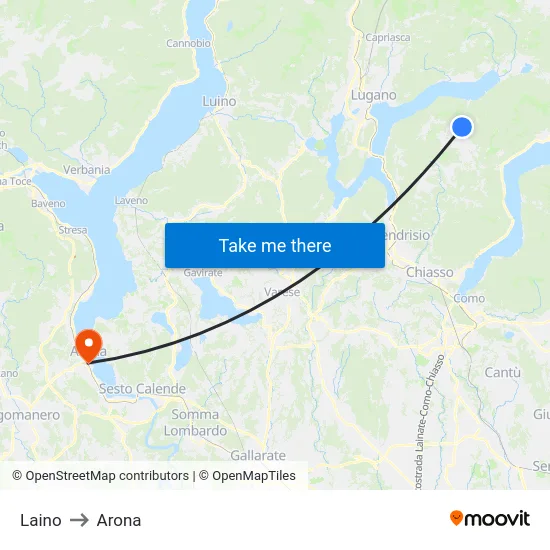 Laino to Arona map