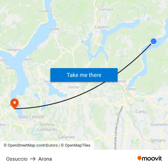 Ossuccio to Arona map