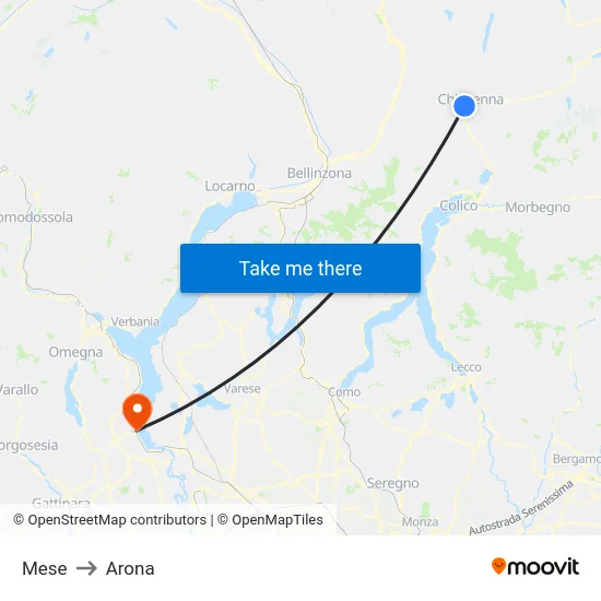 Mese to Arona map