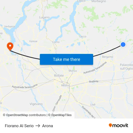 Fiorano al Serio to Arona map