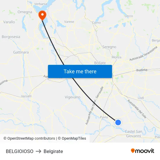 BELGIOIOSO to Belgirate map