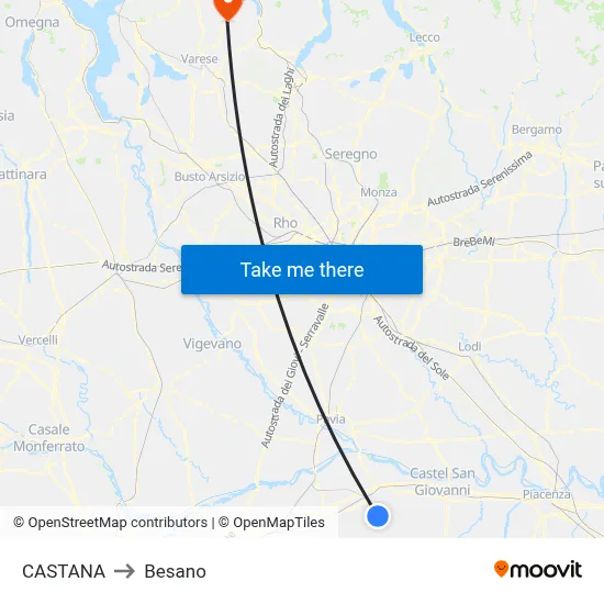 Castana to Besano map
