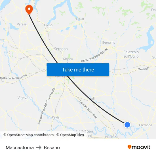 Maccastorna to Besano map