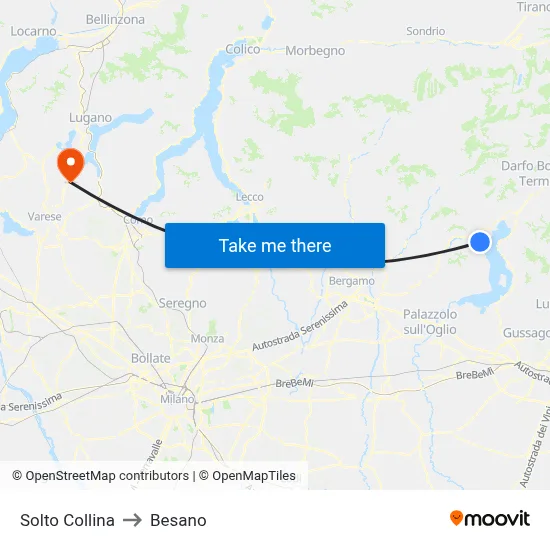Solto Collina to Besano map