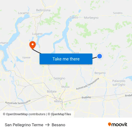 San Pellegrino Terme to Besano map
