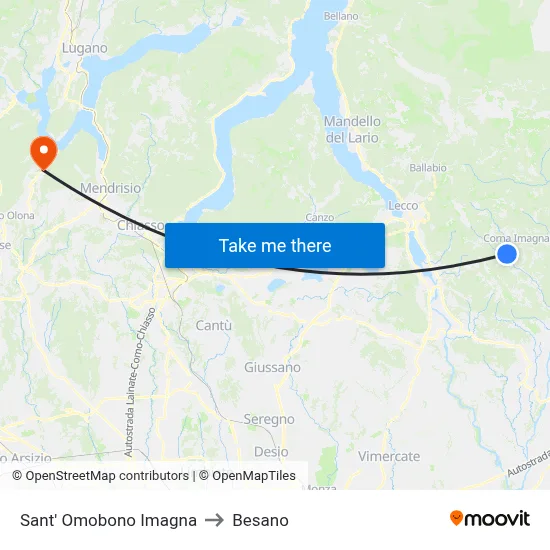 Sant' Omobono Imagna to Besano map