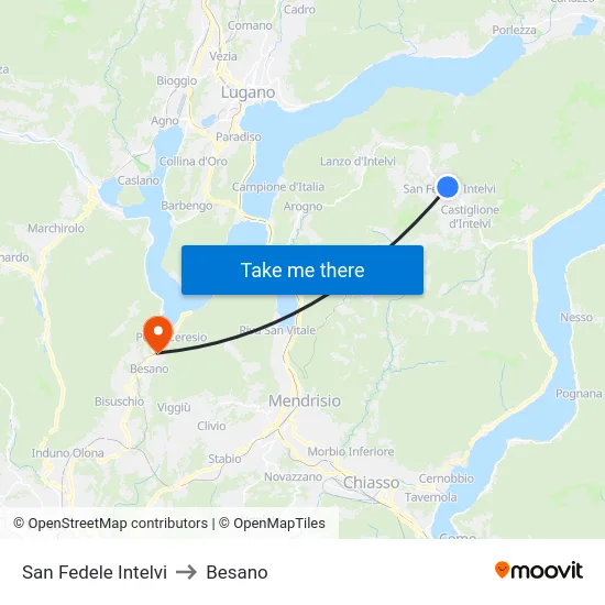 San Fedele Intelvi to Besano map
