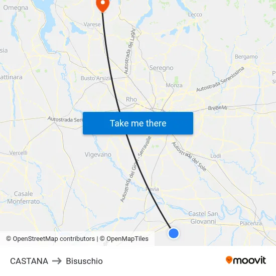 Castana to Bisuschio map