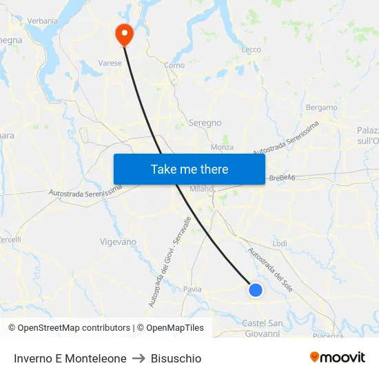 Inverno e Monteleone to Bisuschio map