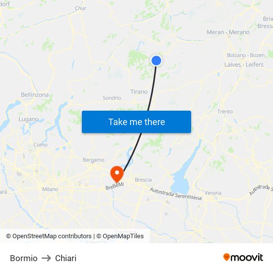 Bormio to Chiari map