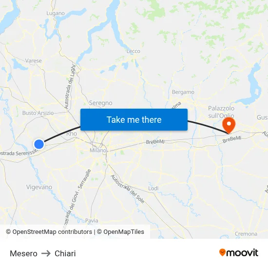 Mesero to Chiari map