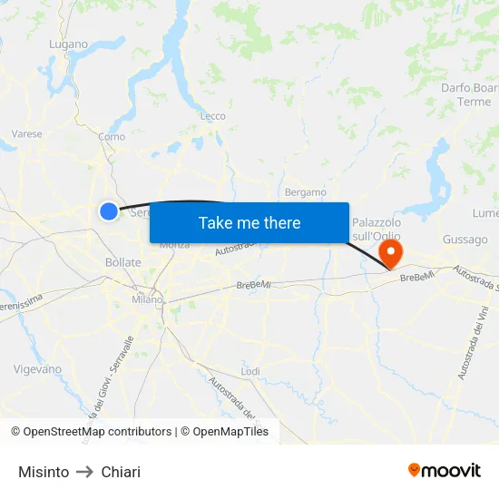 Misinto to Chiari map