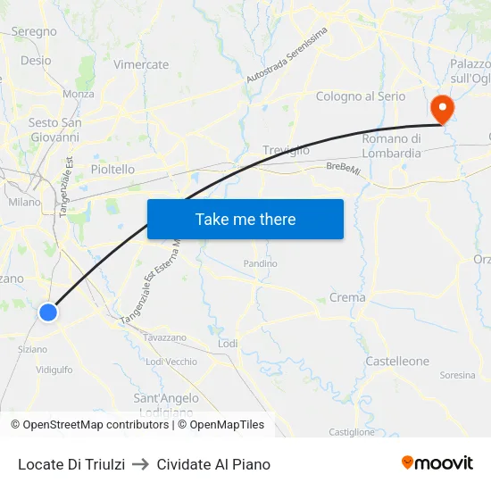 Locate Di Triulzi to Cividate Al Piano map