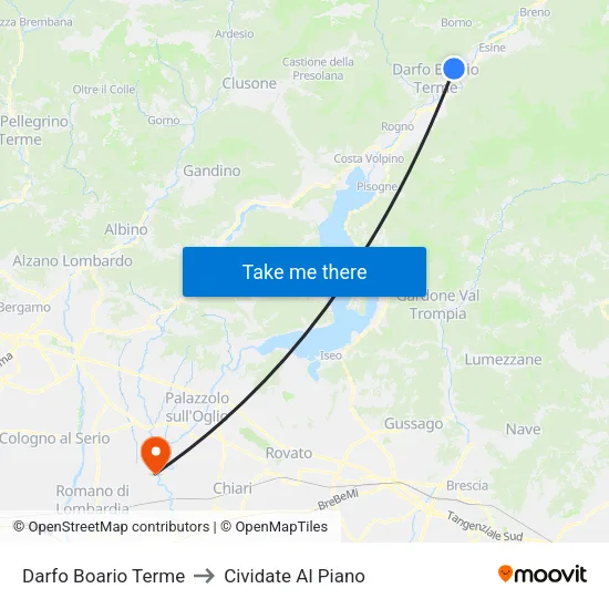 Darfo Boario Terme to Cividate Al Piano map