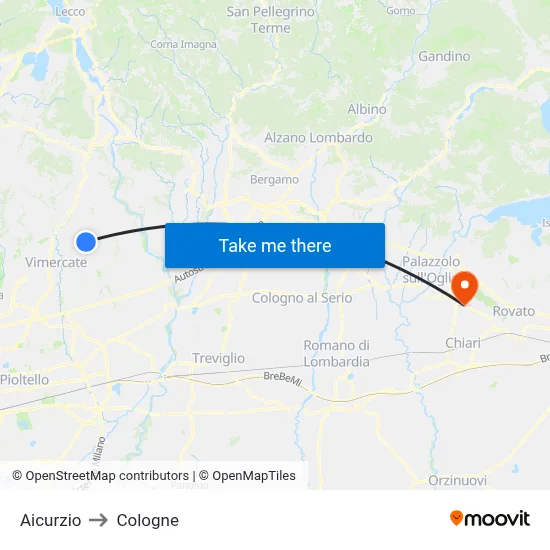 Aicurzio to Cologne map