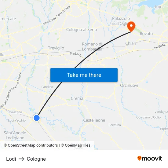 Lodi to Cologne map