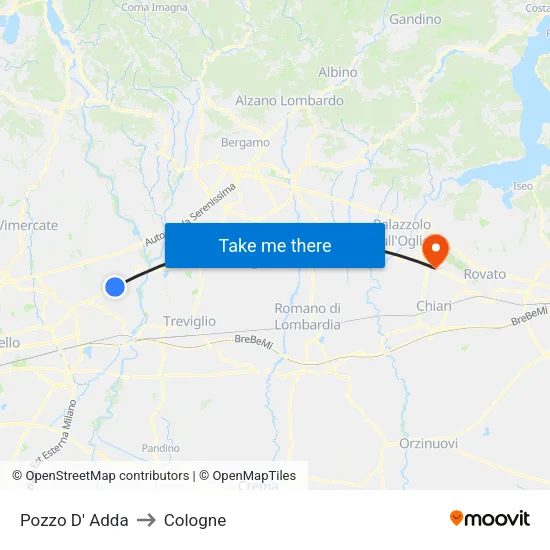 Pozzo D' Adda to Cologne map