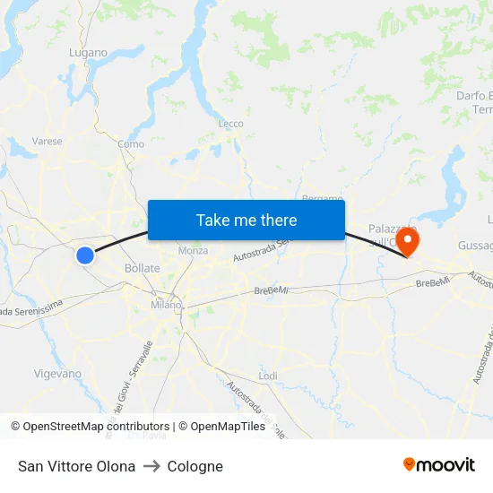 San Vittore Olona to Cologne map