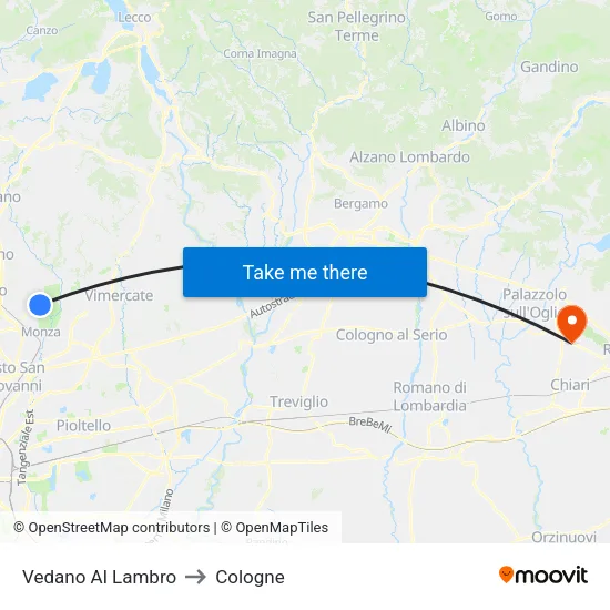Vedano Al Lambro to Cologne map