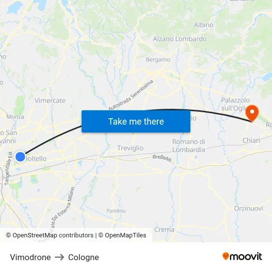 Vimodrone to Cologne map