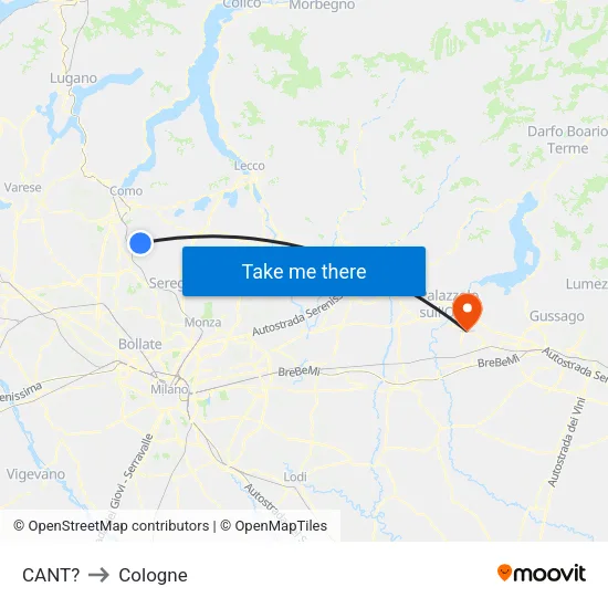 Cant? to Cologne map