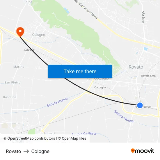 Rovato to Cologne map